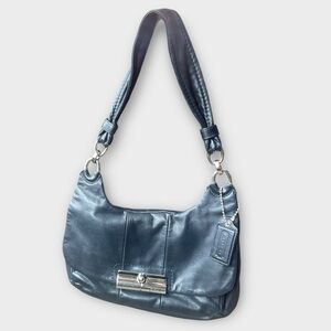 Coach Kristin Flap Hippie Black Leather Hobo